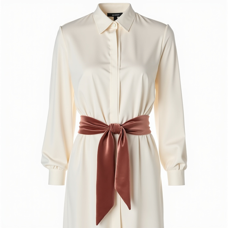 Robe chemise velours côtelé bordeaux  avec ceinture